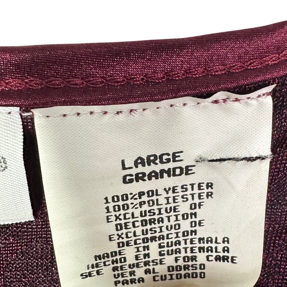 Vassarette Womens Burgundy Floral Burnout Velvet Camisole Tank Top Large RN90048 - Picture 15 of 16